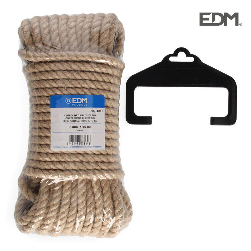 EDM Madeja 15M Cuerda Natural Yute Bio. 3 Cabos. Calibre 8M