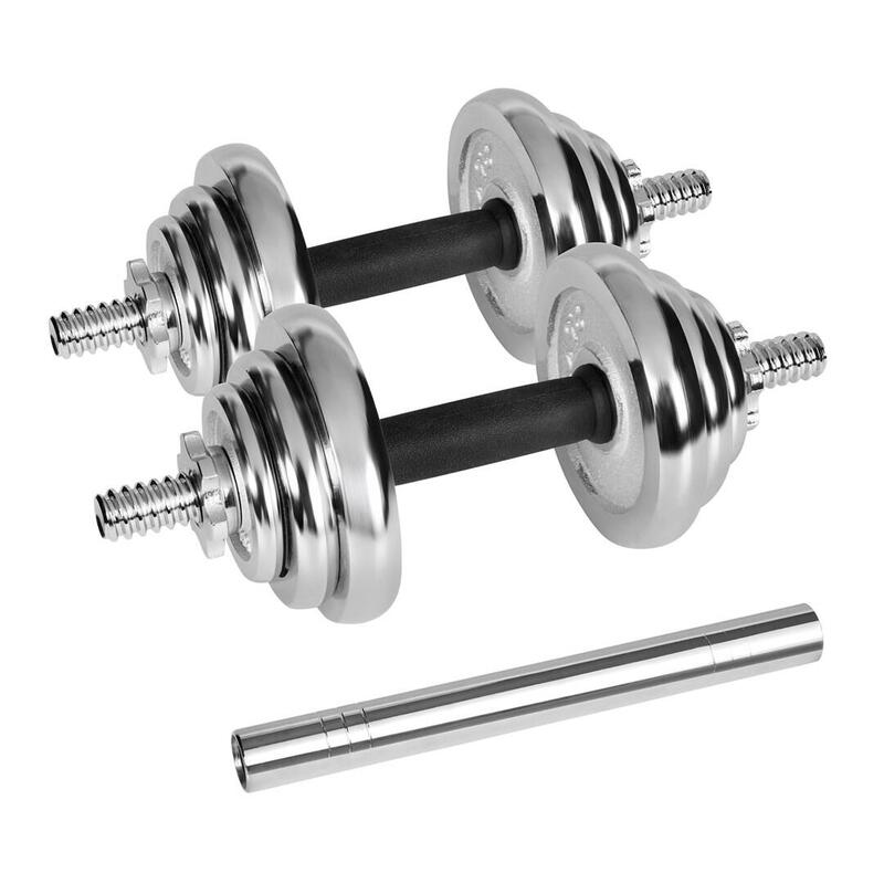 Rebel Mancuernas Ajustables Active Cromadas Case 20KG With Barra