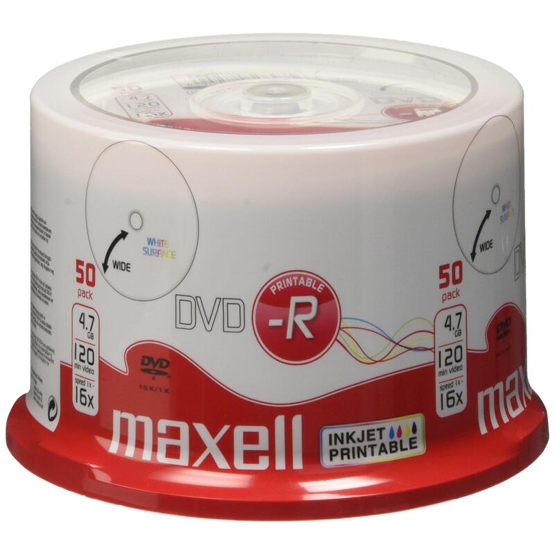 Maxell Dvd-r 4.7, Inkjet White, Cake 50