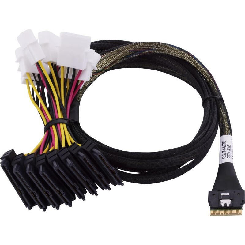 Microchip Technology 2305400-R Cable Serial Attached Scsi (sas) 0,8M Black Multicolour