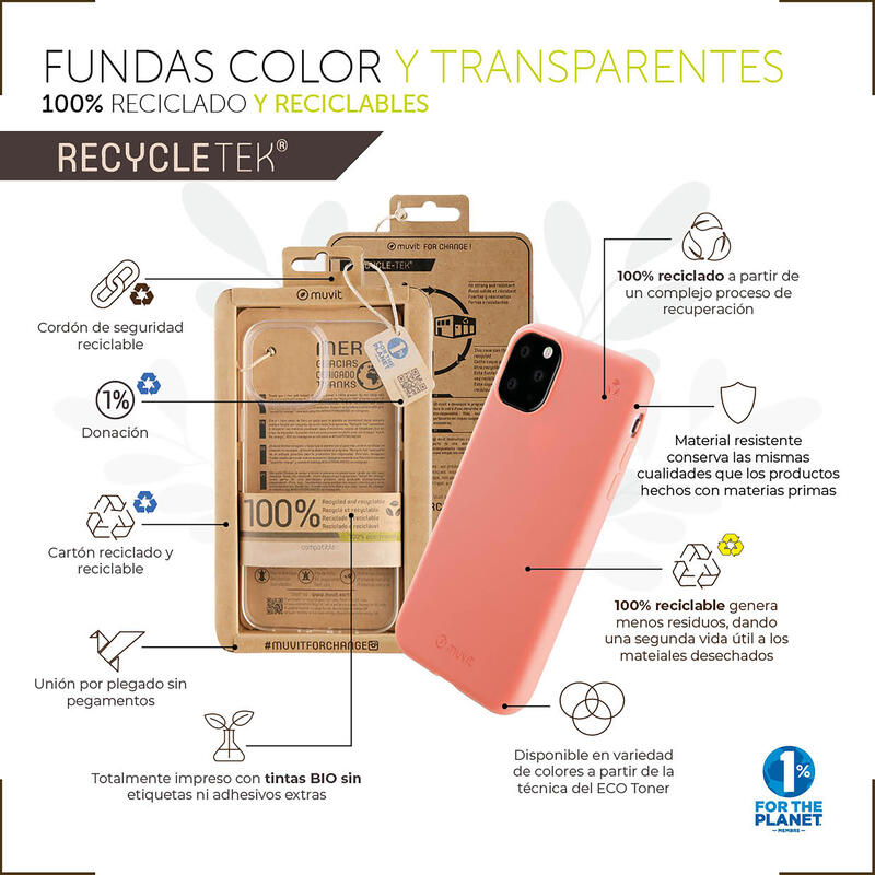 Muvit For Change Case Recycletek Compatible With Apple Iphone 14 Plus Black