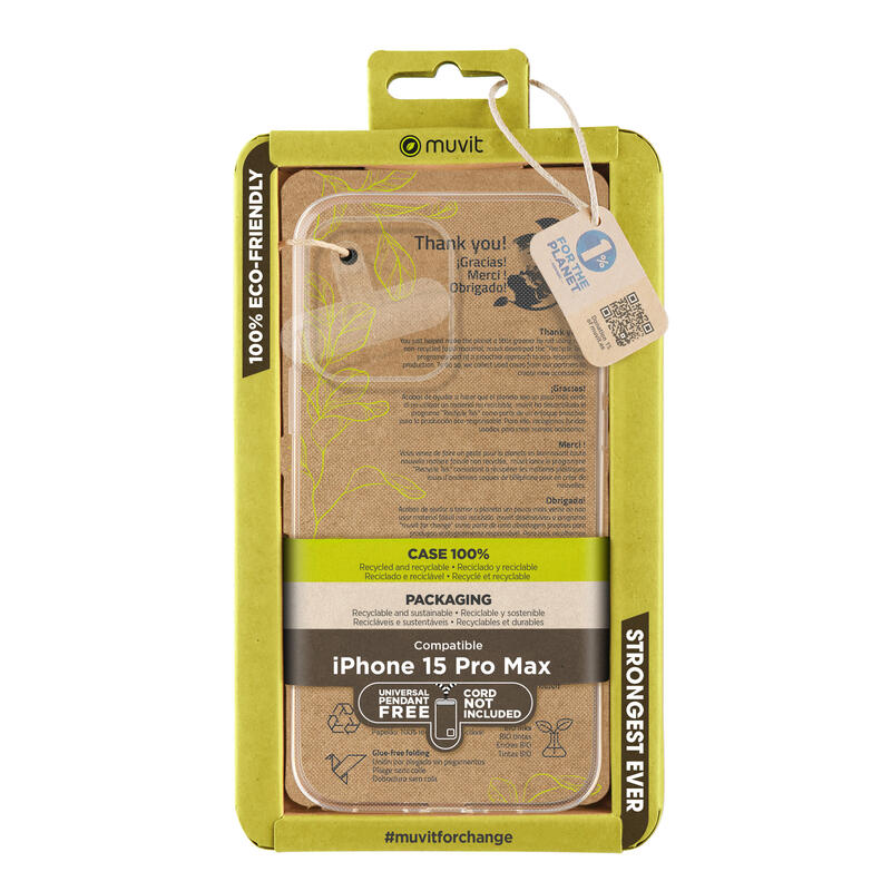 Muvit For Change Case Recycletek Compatible With Apple Iphone 15 Pro Max. Transparent