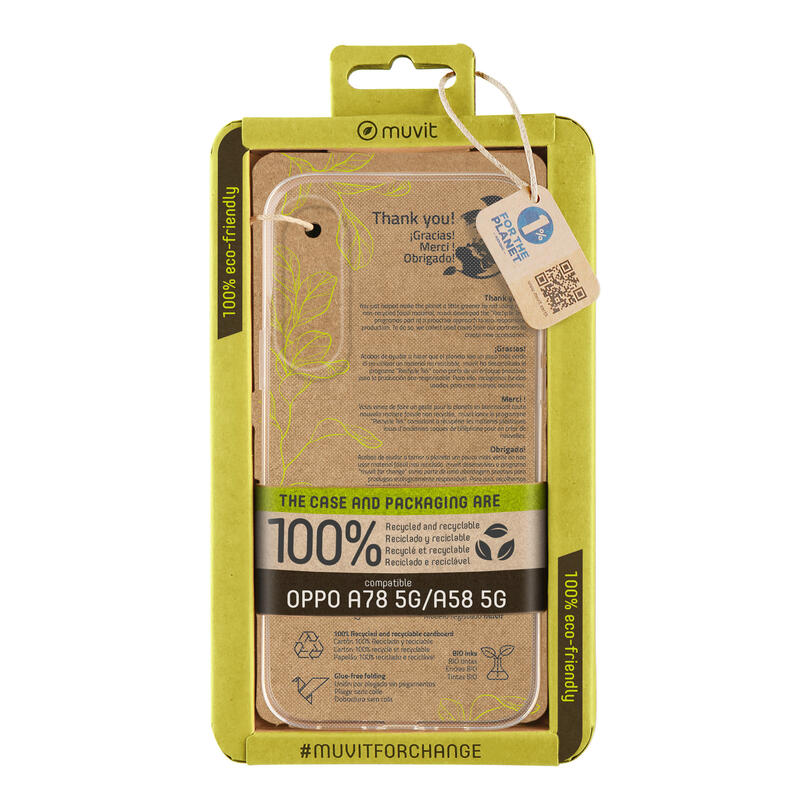 Muvit For Change Case Recycletek Compatible With Oppo A78 5G/A58 5G Transparent