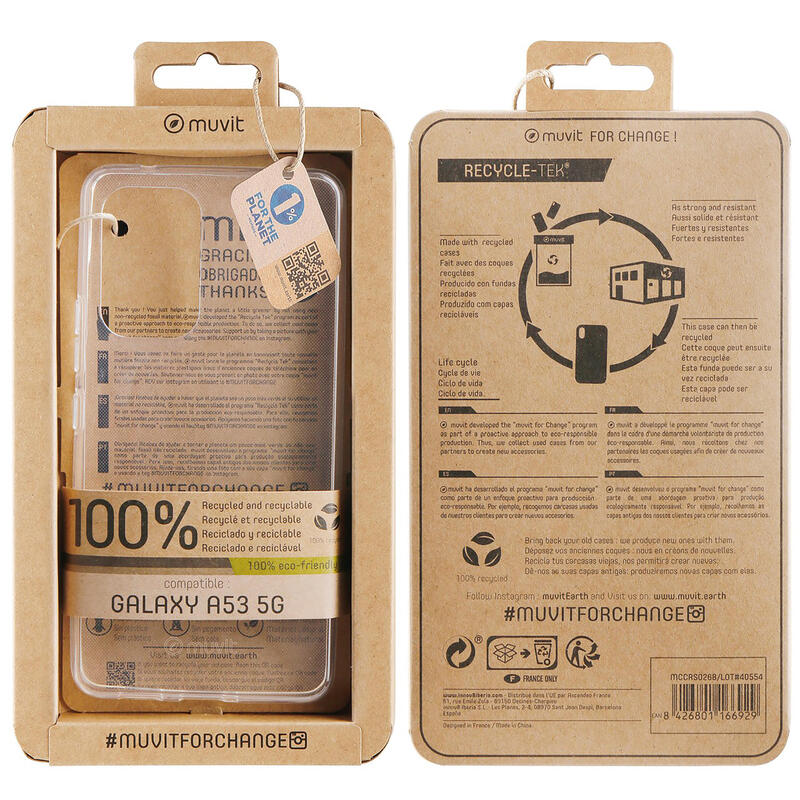 Muvit For Change Case Recycletek Compatible With Samsung Galaxy A53 5GTRANSPARENTE