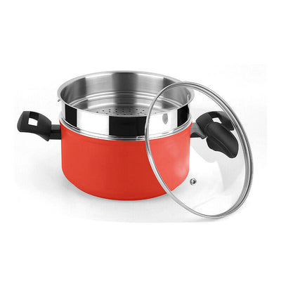 Pot Maxima + Cover + Steamer Red Aluminium Ø20 X 10CM — image 1