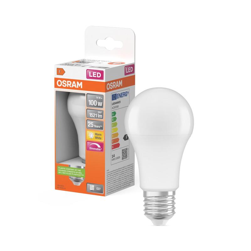 Osram LED Lamp Superstar Classic a 100 14W White Cálido