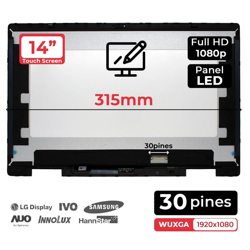 Screen LED Touchscreen Pencil 14 Laptop HP Pavilion X360 14-EK With Frame