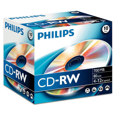 Philips Cd-rw 700MB 10PCS Jewel Case Carton Box 4-12X — image 1