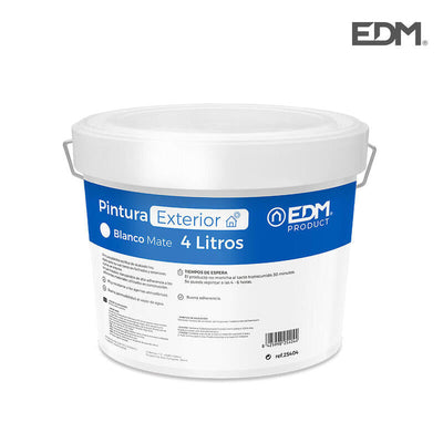 EDM Pintura Plastica Matte Indoor/Outdoor White 4L — image 1