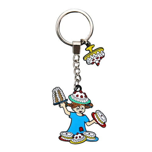 Pippi Longstock Metal Key Ring - Cake