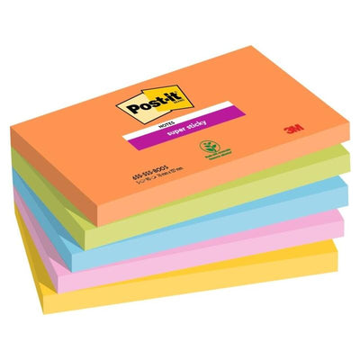 Post-it Super Sticky Pack 5 Blocs 90 Notas Adhesivas Reposicionables - Forma Rectangular - 127X76MM - Colours — image 1