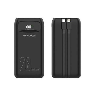 Powerbank 20000MAH P169K 22,5W USB-C + Lightning Kable / USB + USB-C — image 1