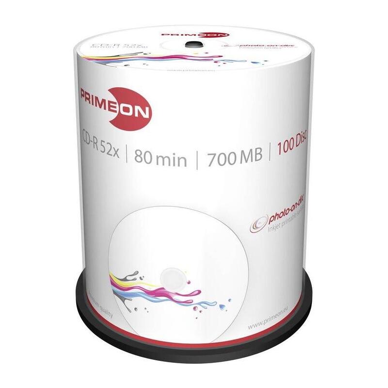 Primeon Cd-r 80MIN 700MB 52X Bobina (100 Drives