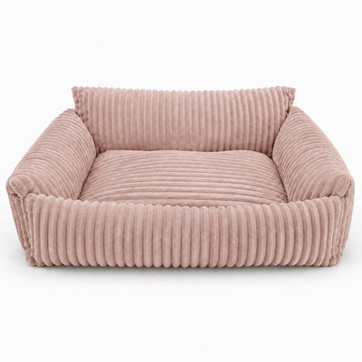 Lodie Corduroy Dog Sofa with Removable Cover – Pink, S