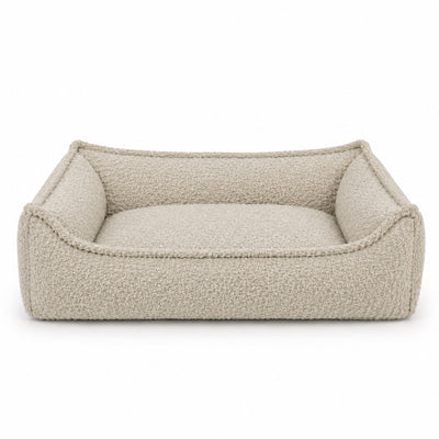 Nino Bouclé Dog Basket Bed with Removable Cover – Ecru, M