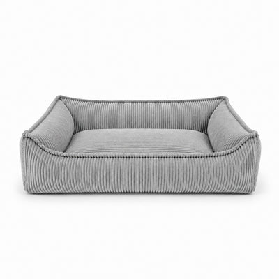 Nino Corduroy Memory Foam Dog Basket Bed – Cloud Grey, L