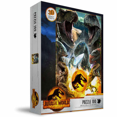 Puzle 100 Efecto 3D Poster Compo Carnivoros Jurassic World — image 1