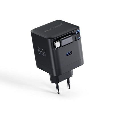 Realpower GaN Charger 65W NEGRO,65 WATT,2X Type-c — image 1