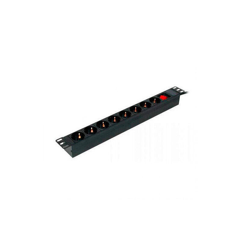 Phasak Power Strip Rack 8 Sockets 1U With Switch Pp 1011 / 19 / Desktop Or Rack / 2M Cable Pp 1011