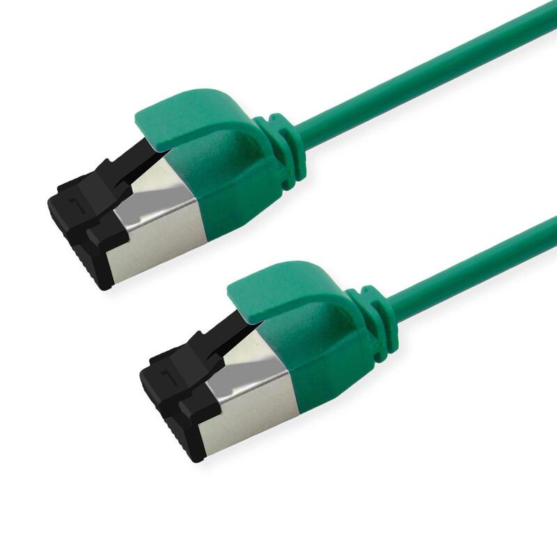 Roline S FTP Network Cable KAT.8.1, Slim, PoE, Gruen, 0,5M