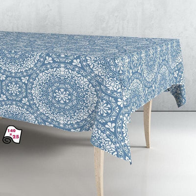 Roll Hule Tablecloth Mandala Blue 140CM X 25M Exma — image 1