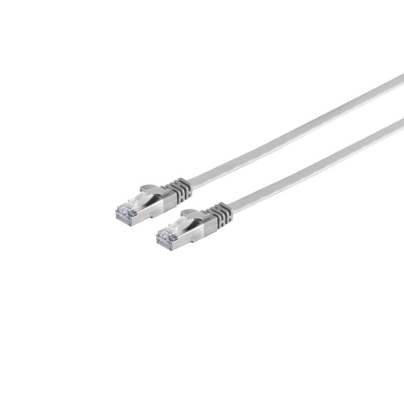 S-conn Network Cable Flachkabel, Flat U/FTP CAT.7 Cable Without Terminar, Slim, 5,0M, Grey