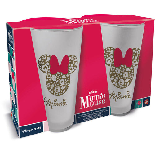 Set 2 Glasses Casual Minnie Mouse Garden 490ML — image 1