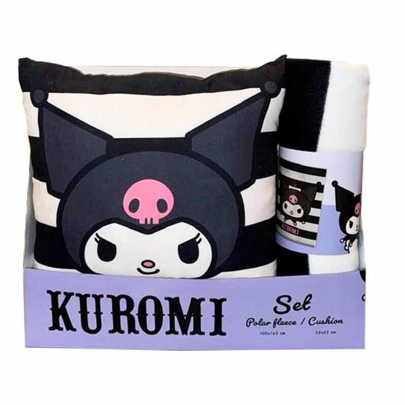 Set Blanket Polar + Cojin Kuromi Hello Kitty