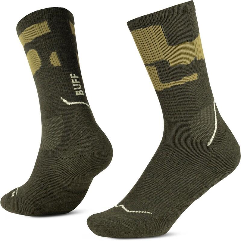 Buff Skarpetki Merino Mw Crew Socks MWC2 Beetle Green L
