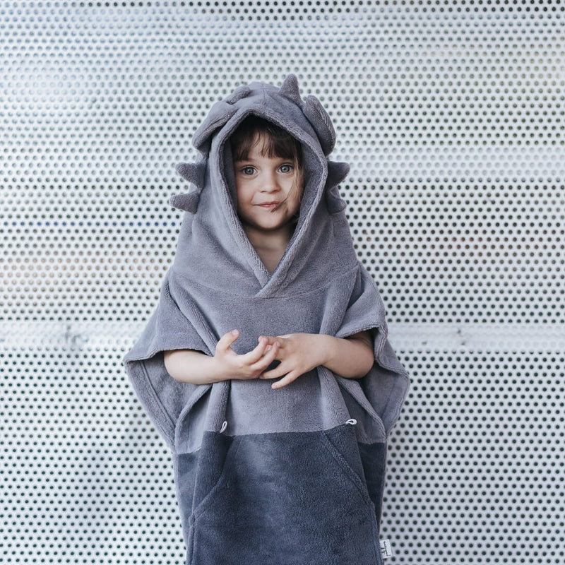 Surfdragon Kids Bath Poncho - Grey