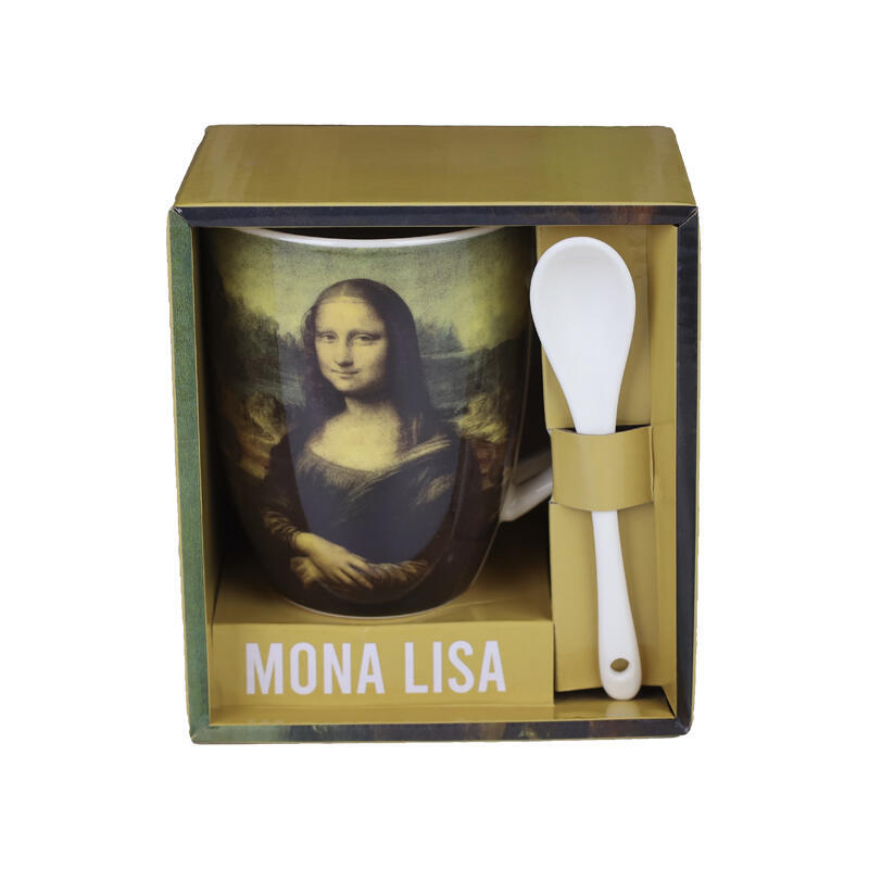 Enesco Mug Ceramic With Cuchara Mona Lisa
