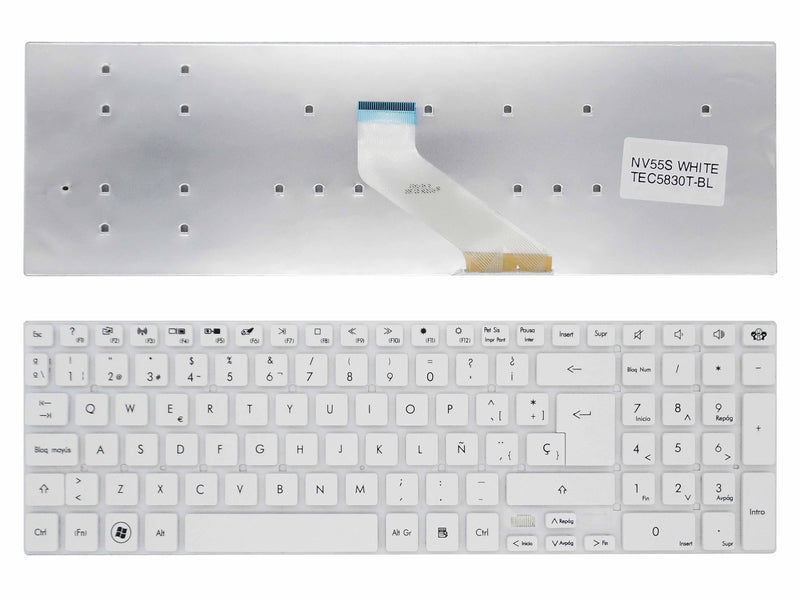 Keyboard White Laptop Gateway NV55