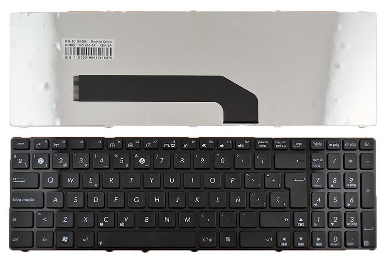 Keyboard Laptop Asus K50 With Frame Black Brillo