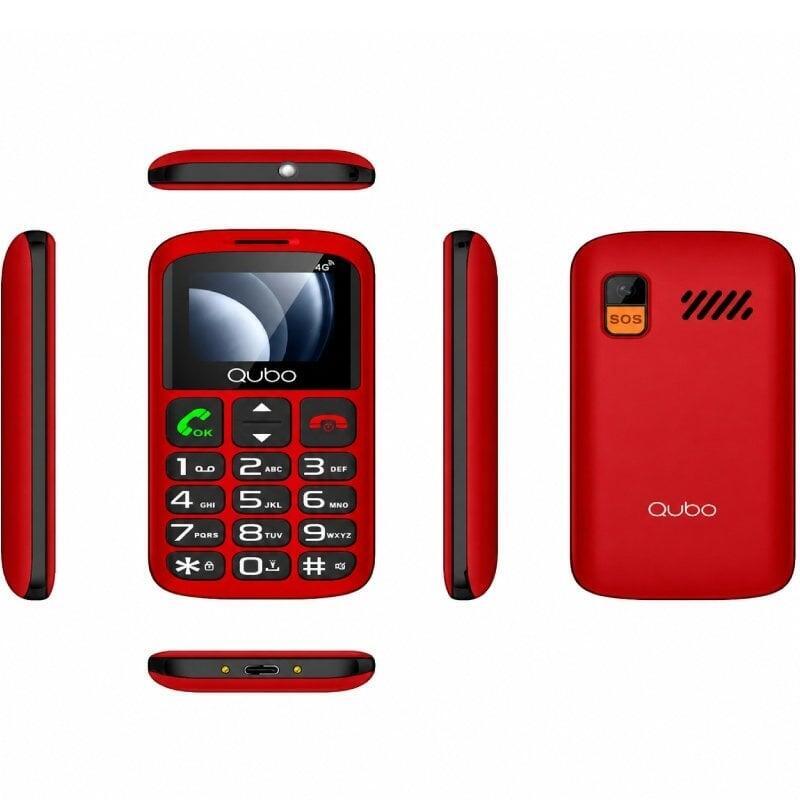 Qubo Phone Mobile Phone P-186RD 4G Personas Mayores Red