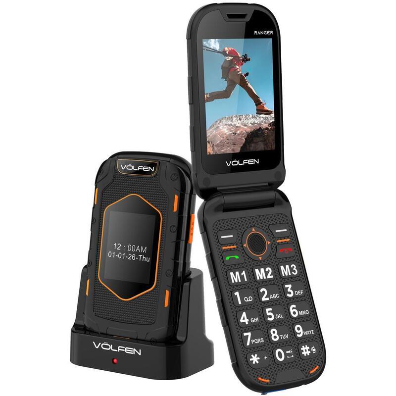 Phone Mobile Phone Volfen Ranger Tipo Concha Negro Amarillo Base Charging
