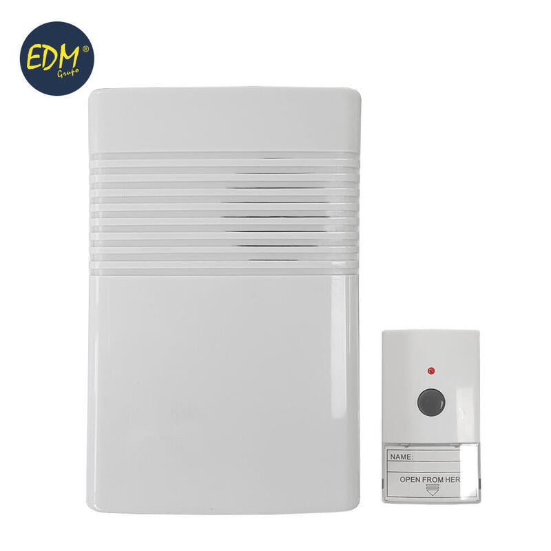 Doorbell Without Hilos Pulsador And Receptor a Batteries Range 50M)