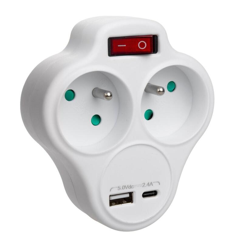 Socket Eléctricos X2 USB MCE336 Typ And