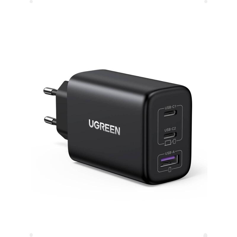UGREEN 65W Fast Wall Charger, USB-A & 2 X USB-C Black