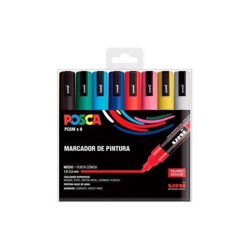 Uniball Case Basic Marcador Posca PC-5M/8C Surtido -8U- — image 1