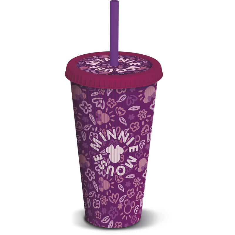 Glass Caña Relieve Pp 790ML Minnie Mouse Cherrylicious
