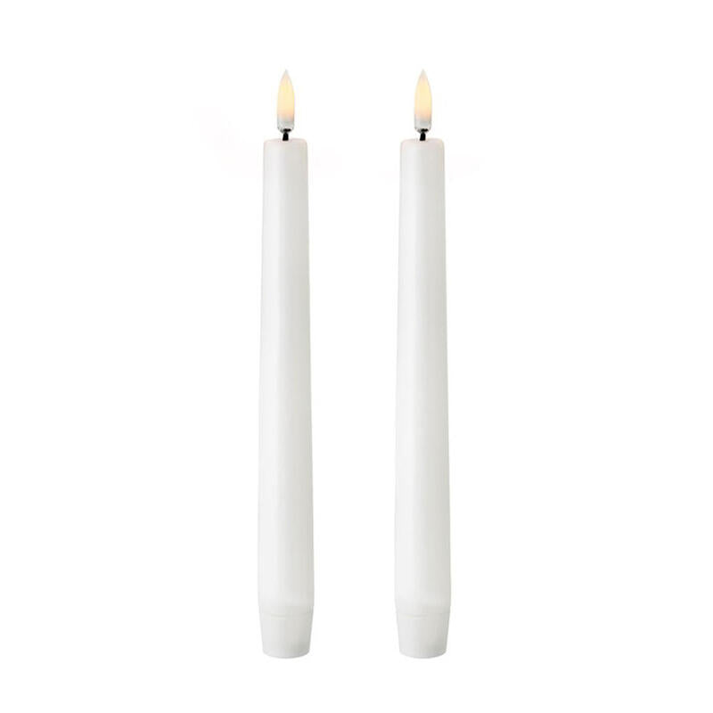 Vela Cera LED Color Blanco Ø2,2 X 24,5CM. Pack 2 Unidades