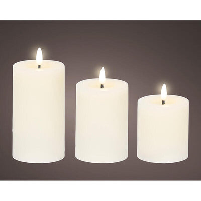Candle Cera LED Colour White Ø7CM With Diferentes Alturas, 3 Units — image 1
