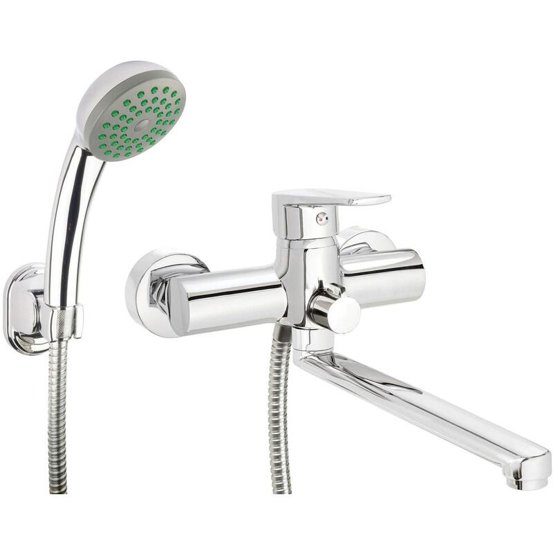 Wall-mounted Washbasin And Bath Mixer With Shower Set